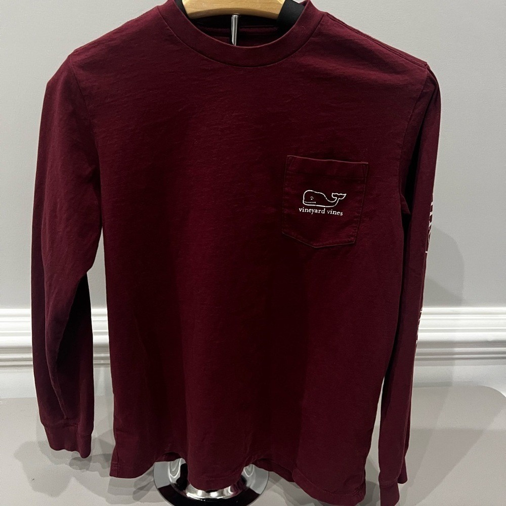Vineyard Vines Boy's Burgundy Long Sleeve Tee